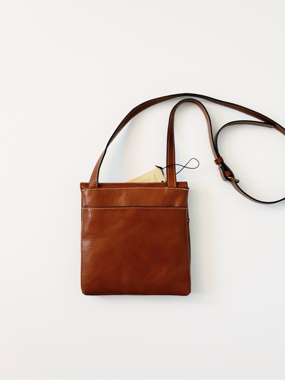 Patricia Nash Perforated Oil rub Granada Crossbody Purse in Tan Leather - Picture 4 of 7